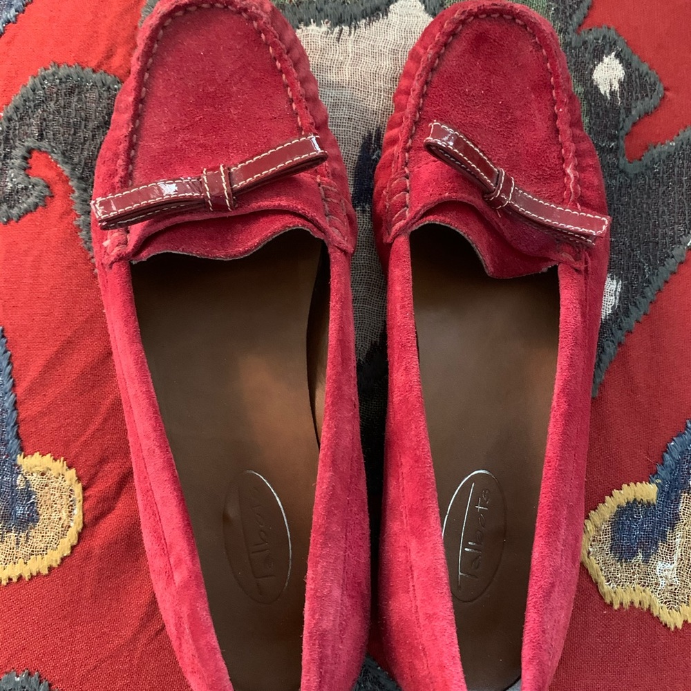 Red suede flats Talbots